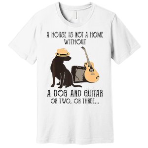 A House Is Not A Home Without A Dog And Guitar Or Two Premium T-Shirt