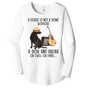 A House Is Not A Home Without A Dog And Guitar Or Two Women's Perfect Tri Tunic Long Sleeve Shirt