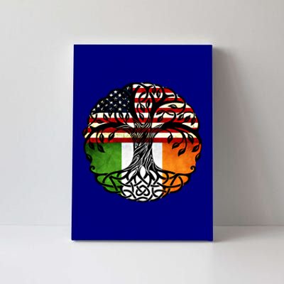 American Heart Irish Roots Patriot Usa Ireland Flag Cool Gift Canvas