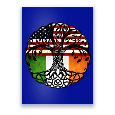 American Heart Irish Roots Patriot Usa Ireland Flag Cool Gift Poster