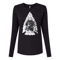 Arrowhead Hunter Indian Chief Relic Hunting Native American Womens Cotton Relaxed Long Sleeve T-Shirt