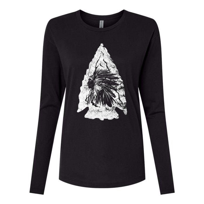 Arrowhead Hunter Indian Chief Relic Hunting Native American Womens Cotton Relaxed Long Sleeve T-Shirt