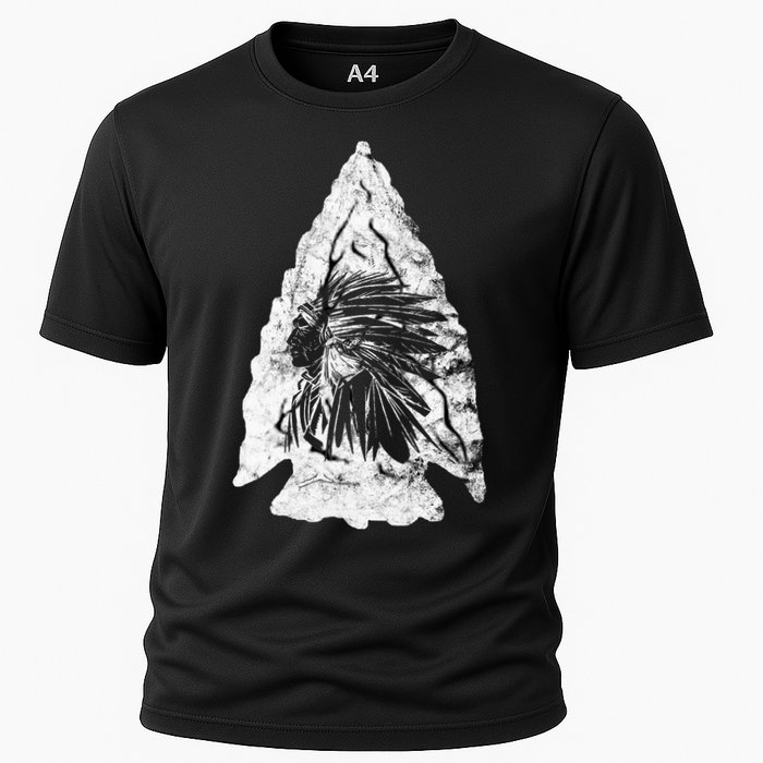 Arrowhead Hunter Indian Chief Relic Hunting Native American Cooling Performance Crew T-Shirt