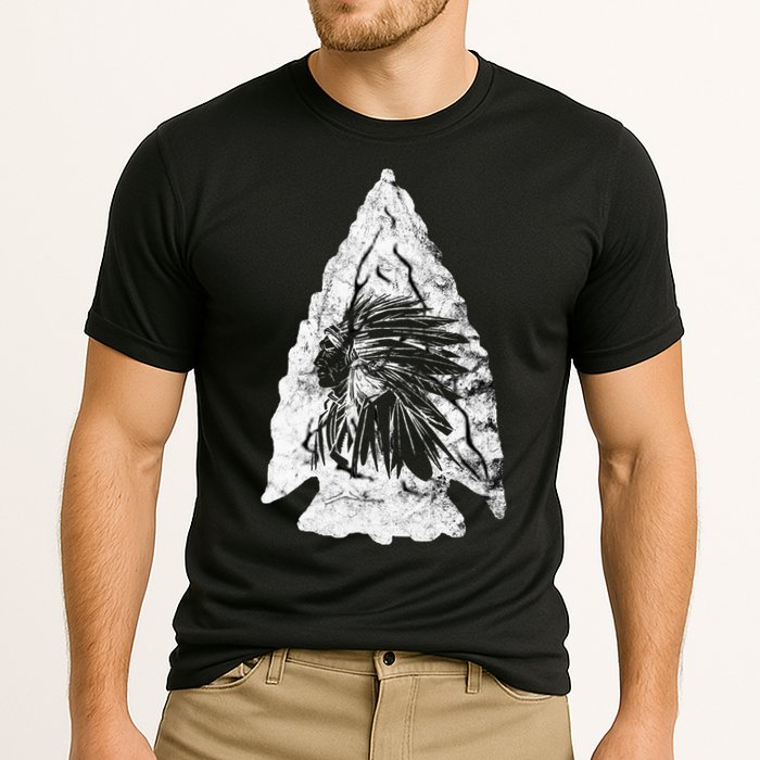Arrowhead Hunter Indian Chief Relic Hunting Native American Cooling Performance Crew T-Shirt