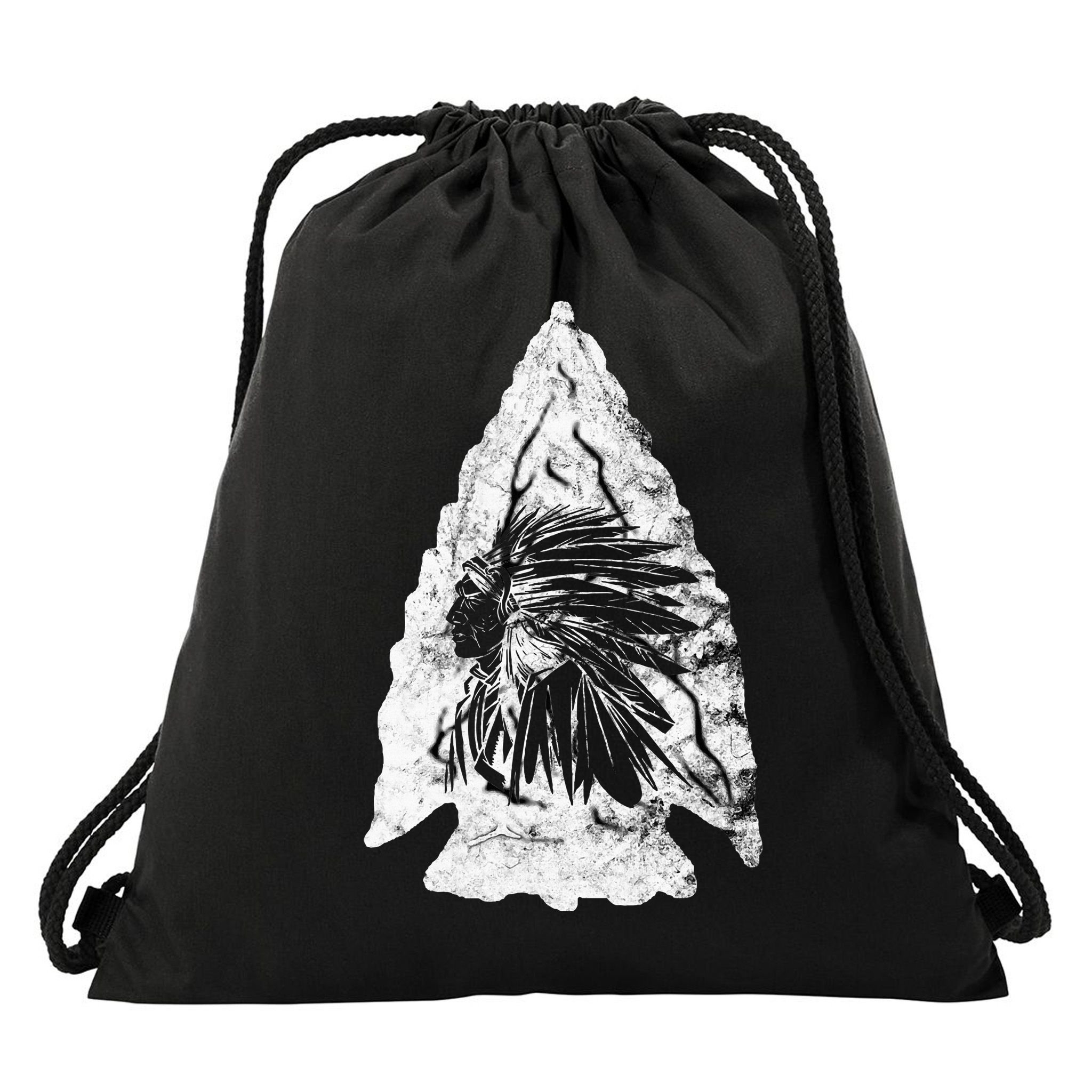 Arrowhead Hunter Indian Chief Relic Hunting Native American Drawstring Bag