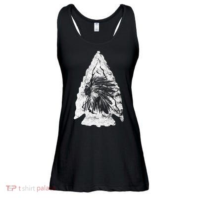 Arrowhead Hunter Indian Chief Relic Hunting Native American Ladies Essential Flowy Tank