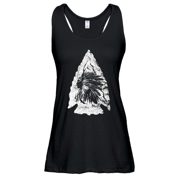 Arrowhead Hunter Indian Chief Relic Hunting Native American Ladies Essential Flowy Tank