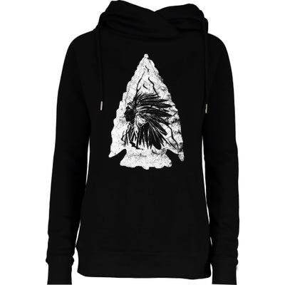 Arrowhead Hunter Indian Chief Relic Hunting Native American Womens Funnel Neck Pullover Hood