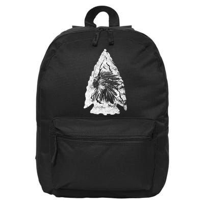 Arrowhead Hunter Indian Chief Relic Hunting Native American 16 in Basic Backpack