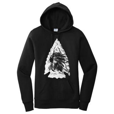 Arrowhead Hunter Indian Chief Relic Hunting Native American Women's Pullover Hoodie