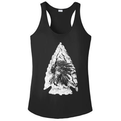 Arrowhead Hunter Indian Chief Relic Hunting Native American Ladies PosiCharge Competitor Racerback Tank