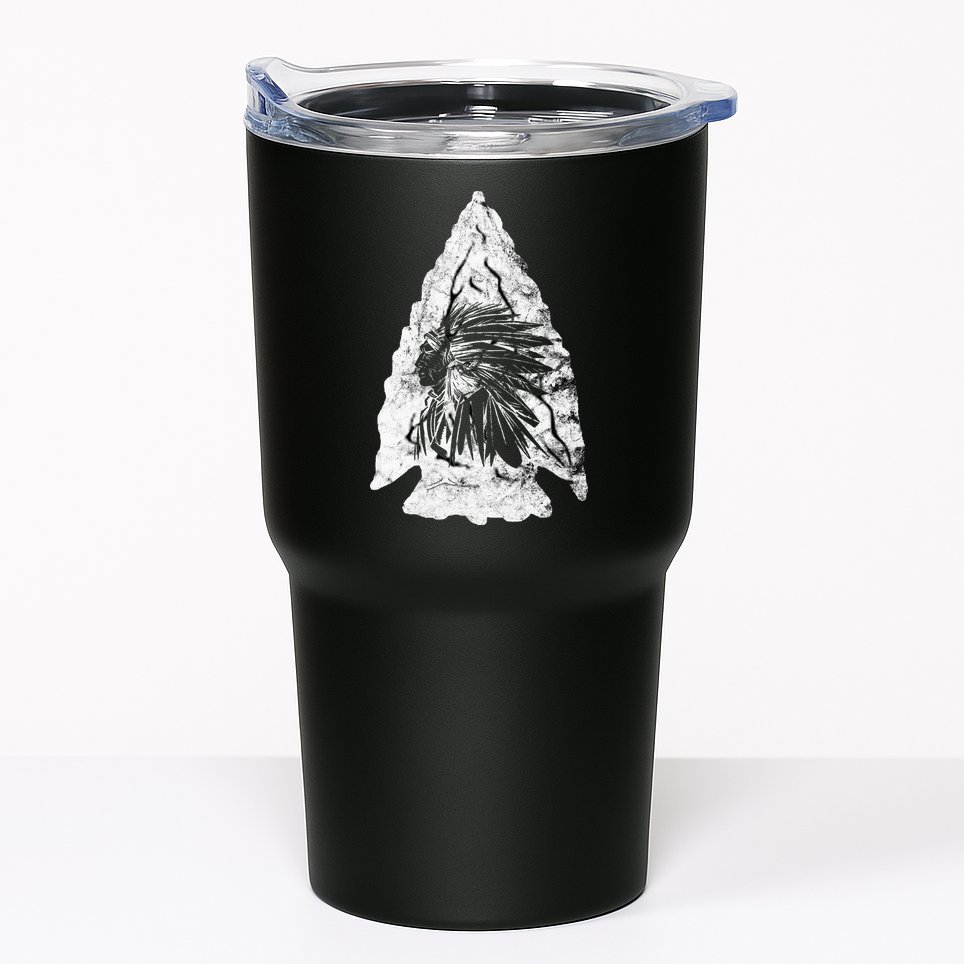 Arrowhead Hunter Indian Chief Relic Hunting Native American Tumbler