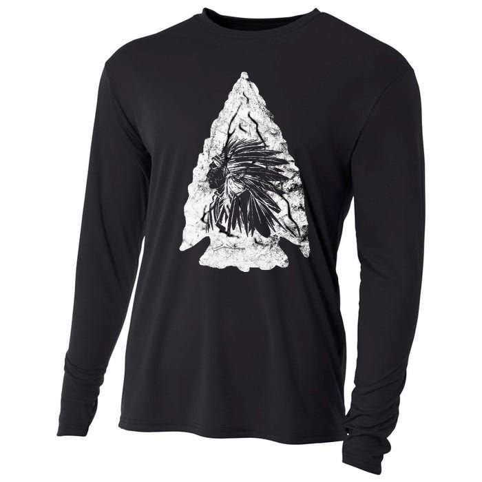 Arrowhead Hunter Indian Chief Relic Hunting Native American Cooling Performance Long Sleeve Crew