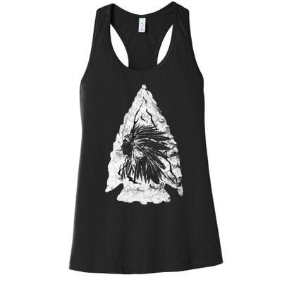 Arrowhead Hunter Indian Chief Relic Hunting Native American Women's Racerback Tank