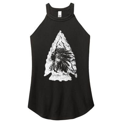 Arrowhead Hunter Indian Chief Relic Hunting Native American Women's Perfect Tri Rocker Tank