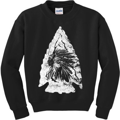 Arrowhead Hunter Indian Chief Relic Hunting Native American Kids Sweatshirt