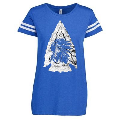 Arrowhead Hunter Indian Chief Relic Hunting Native American Enza Ladies Jersey Football T-Shirt