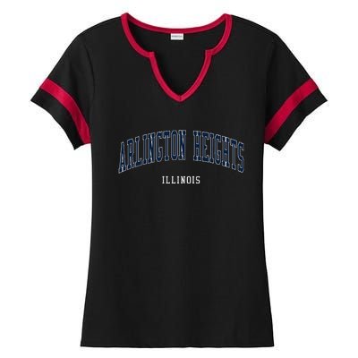 Arlington Heights Illinois Vintage Ladies Halftime Notch Neck Tee