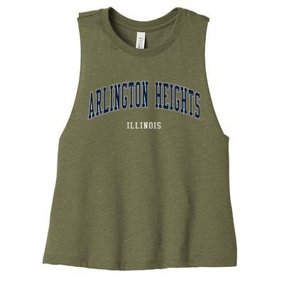 Arlington Heights Illinois Vintage Women's Racerback Cropped Tank