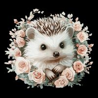 Adorable Hedgehog In Floral Frame Sweatshirt
