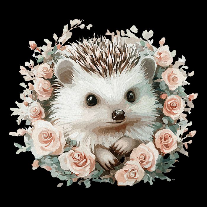 Adorable Hedgehog In Floral Frame Sweatshirt