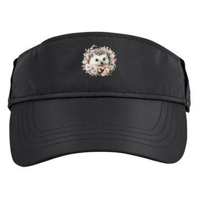 Adorable Hedgehog In Floral Frame Adult Drive Performance Visor