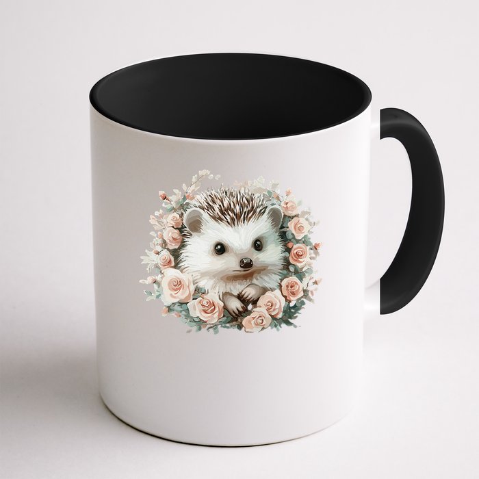 Adorable Hedgehog In Floral Frame Mug
