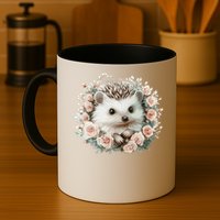 Adorable Hedgehog In Floral Frame Mug