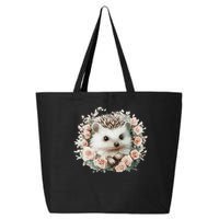 Adorable Hedgehog In Floral Frame 25L Jumbo Tote
