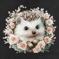 Adorable Hedgehog In Floral Frame 25L Jumbo Tote