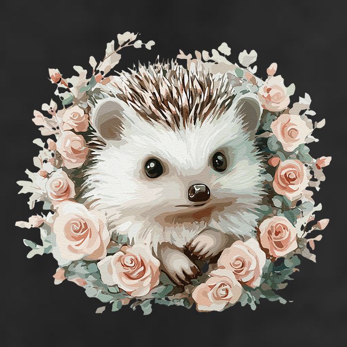 Adorable Hedgehog In Floral Frame 25L Jumbo Tote