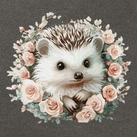 Adorable Hedgehog In Floral Frame Cotton Canvas Backpack