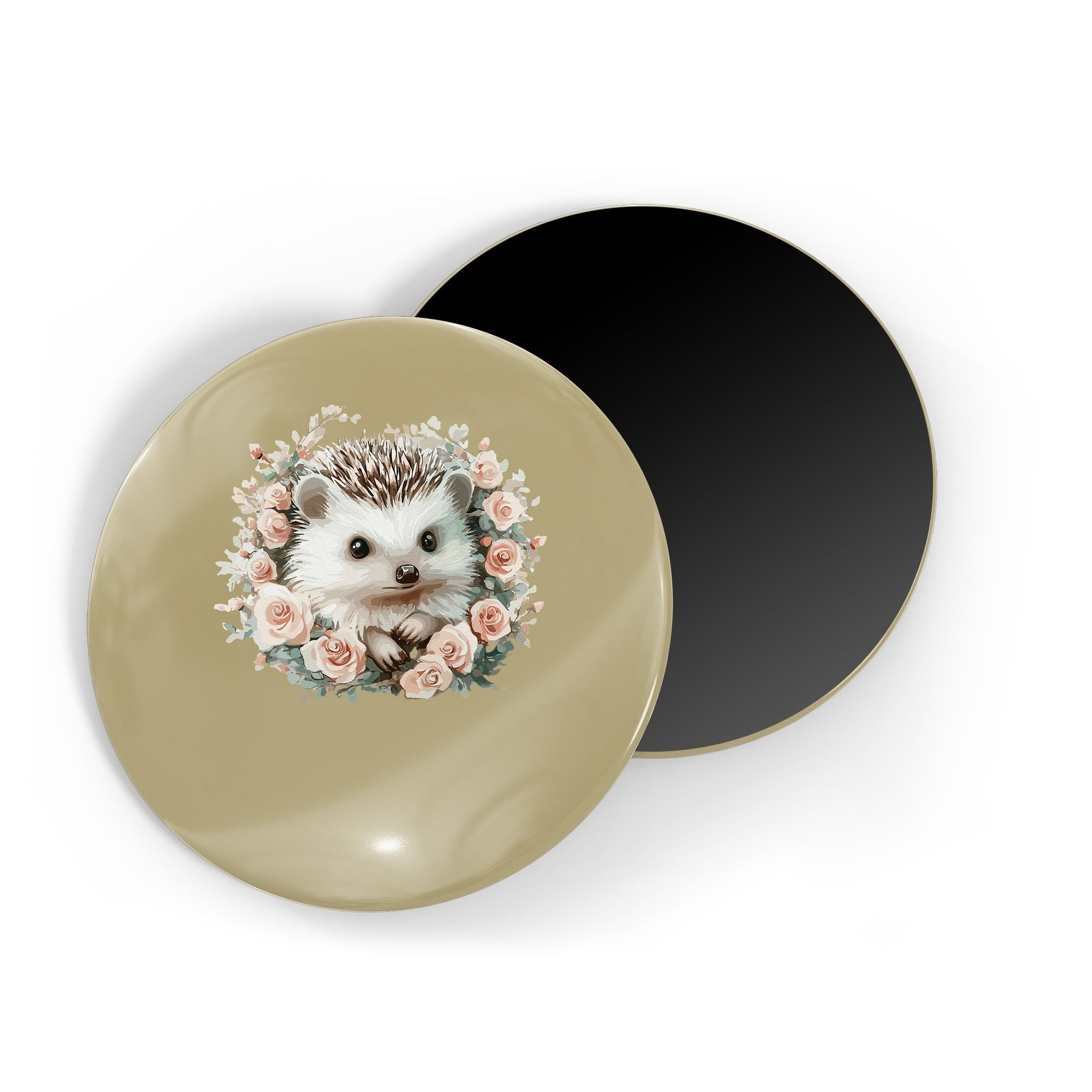 Adorable Hedgehog In Floral Frame Magnet