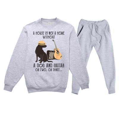 A House Is Not A Home Without A Dog And Guitar Or Two Premium Crewneck Sweatsuit Set