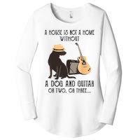 A House Is Not A Home Without A Dog And Guitar Or Two Women's Perfect Tri Tunic Long Sleeve Shirt