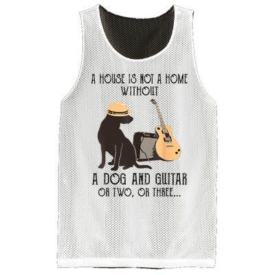 A House Is Not A Home Without A Dog And Guitar Or Two Mesh Reversible Basketball Jersey Tank