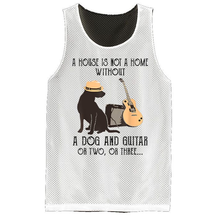 A House Is Not A Home Without A Dog And Guitar Or Two Mesh Reversible Basketball Jersey Tank