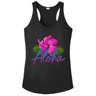 Aloha Hawaiian Islands Hawaii Surf Hibiscus Flower Surfer Cool Gift Ladies PosiCharge Competitor Racerback Tank