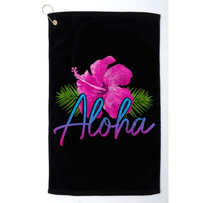 Aloha Hawaiian Islands Hawaii Surf Hibiscus Flower Surfer Cool Gift Golf Towel