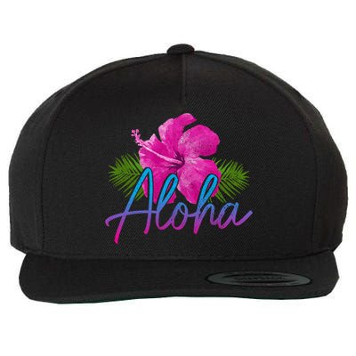 Aloha Hawaiian Islands Hawaii Surf Hibiscus Flower Surfer Cool Gift Wool Snapback Cap