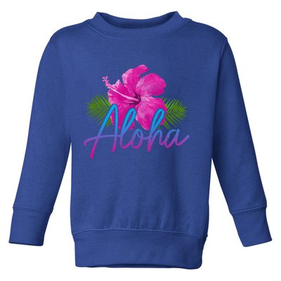 Aloha Hawaiian Islands Hawaii Surf Hibiscus Flower Surfer Cool Gift Toddler Sweatshirt