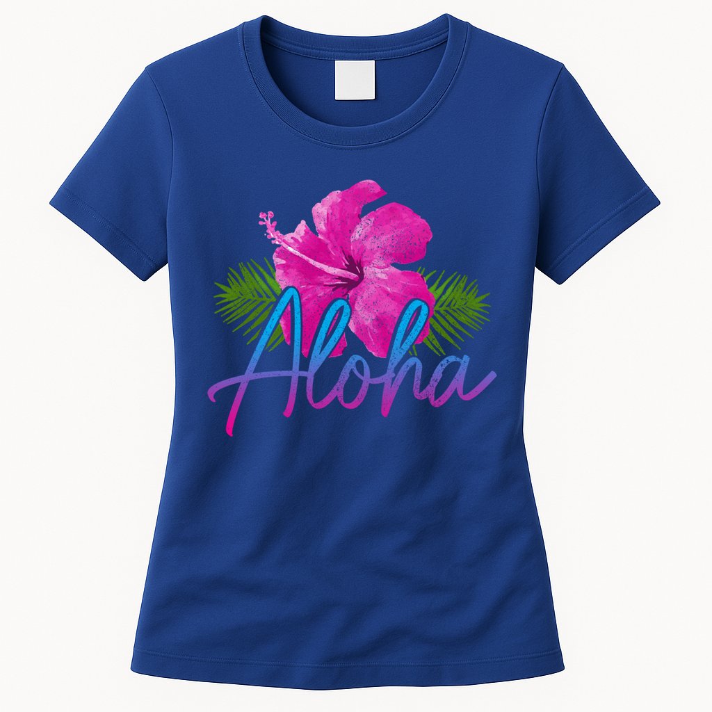 Aloha Hawaiian Islands Hawaii Surf Hibiscus Flower Surfer Cool Gift Womens T-Shirt