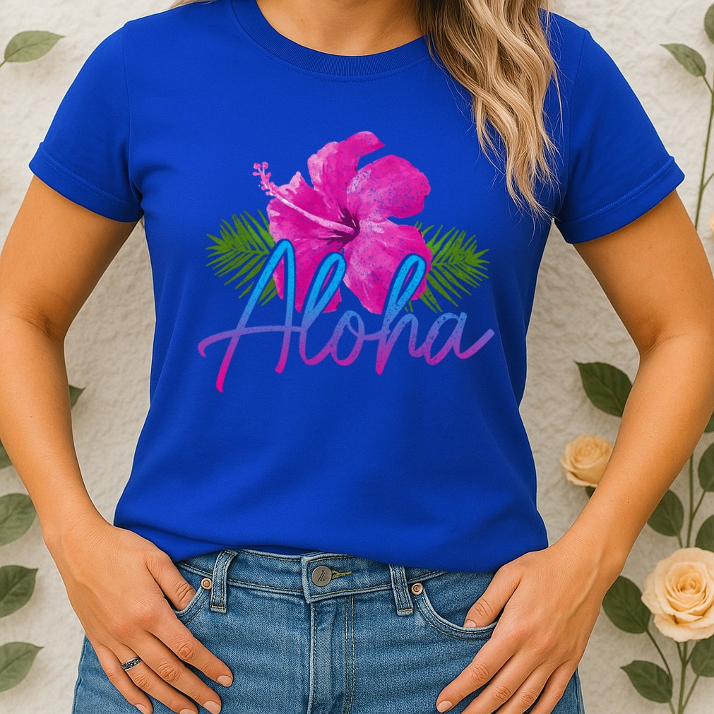 Aloha Hawaiian Islands Hawaii Surf Hibiscus Flower Surfer Cool Gift Womens T-Shirt