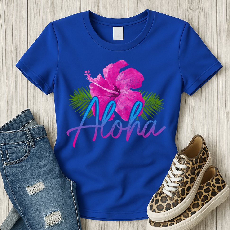 Aloha Hawaiian Islands Hawaii Surf Hibiscus Flower Surfer Cool Gift Womens T-Shirt