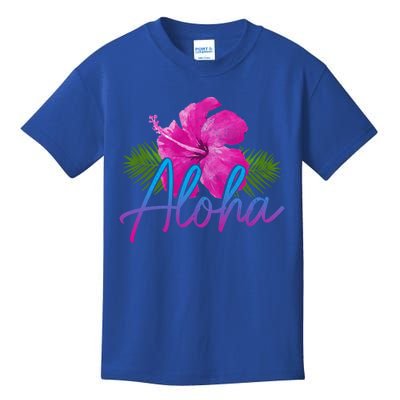 Aloha Hawaiian Islands Hawaii Surf Hibiscus Flower Surfer Cool Gift Kids T-Shirt