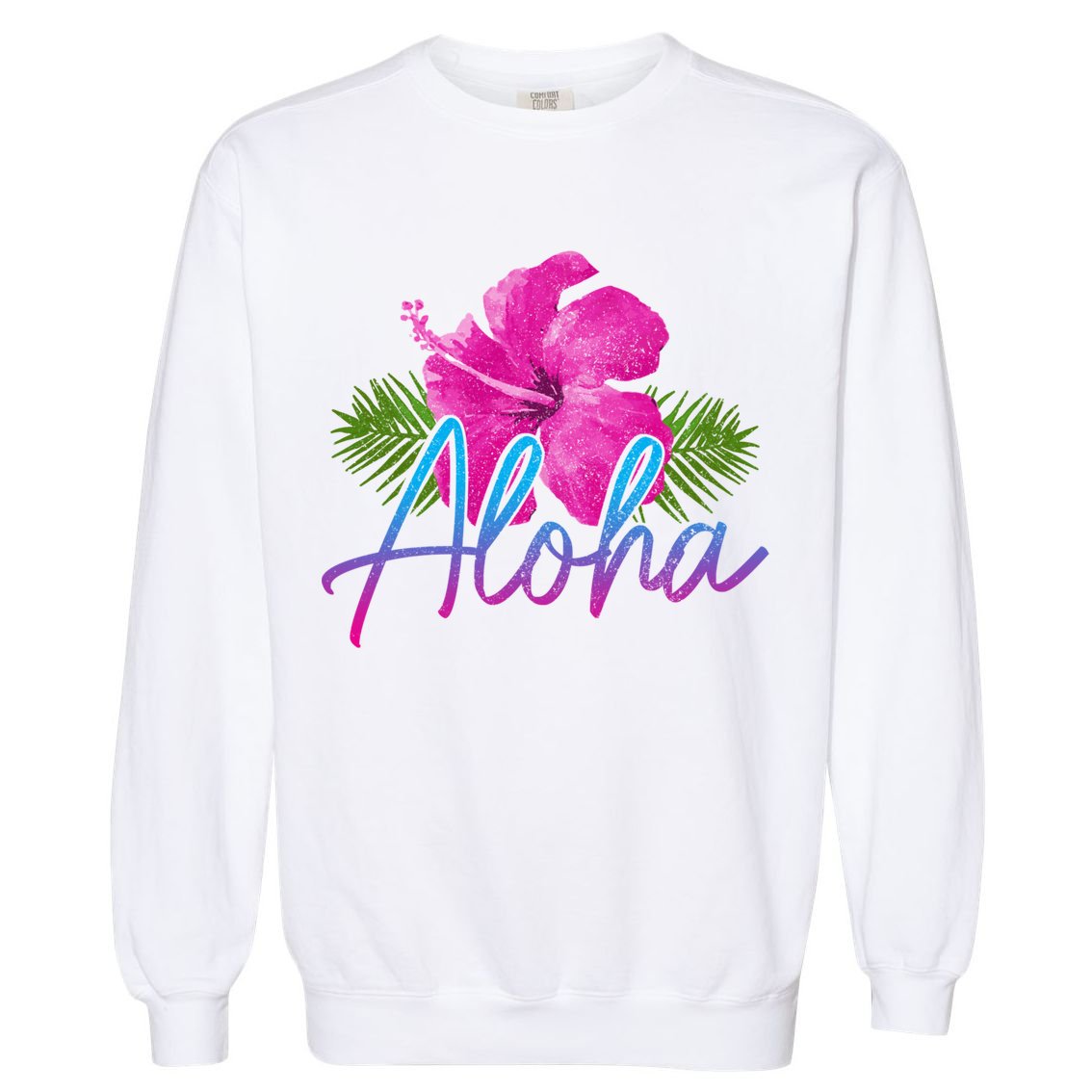 Aloha Hawaiian Islands Hawaii Surf Hibiscus Flower Surfer Cool Gift Garment-Dyed Sweatshirt