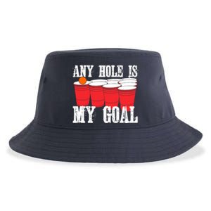 Any Hole Is My Goal Beer Pong Drinking Game Sustainable Bucket Hat