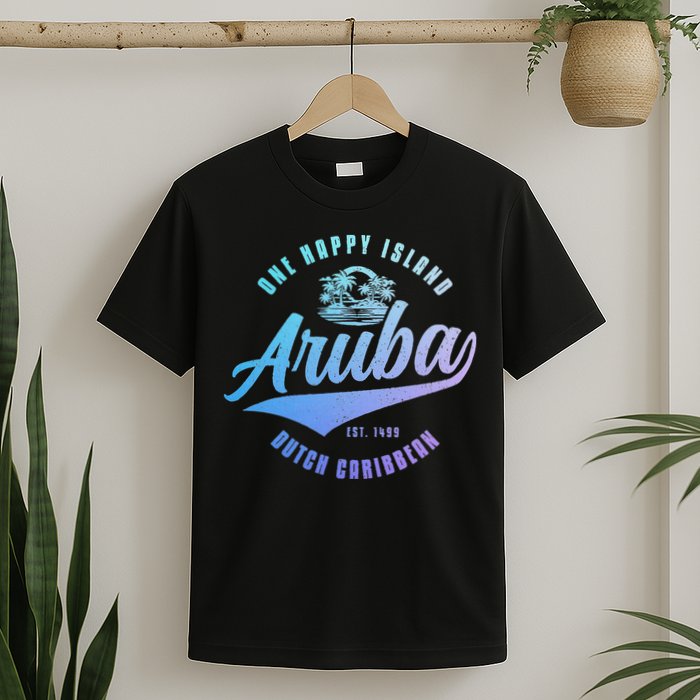 Aruba Happy Island Craibbean Souvenir Pride Vintage T-Shirt