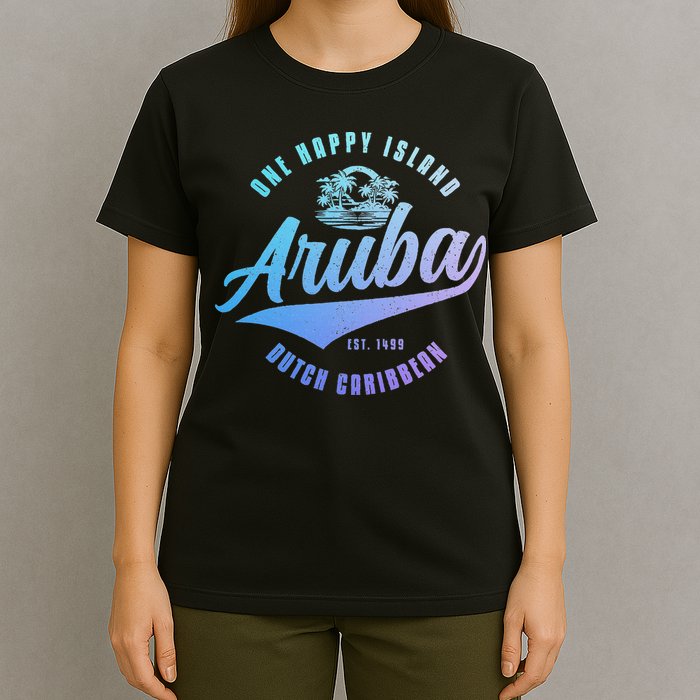 Aruba Happy Island Craibbean Souvenir Pride Vintage T-Shirt