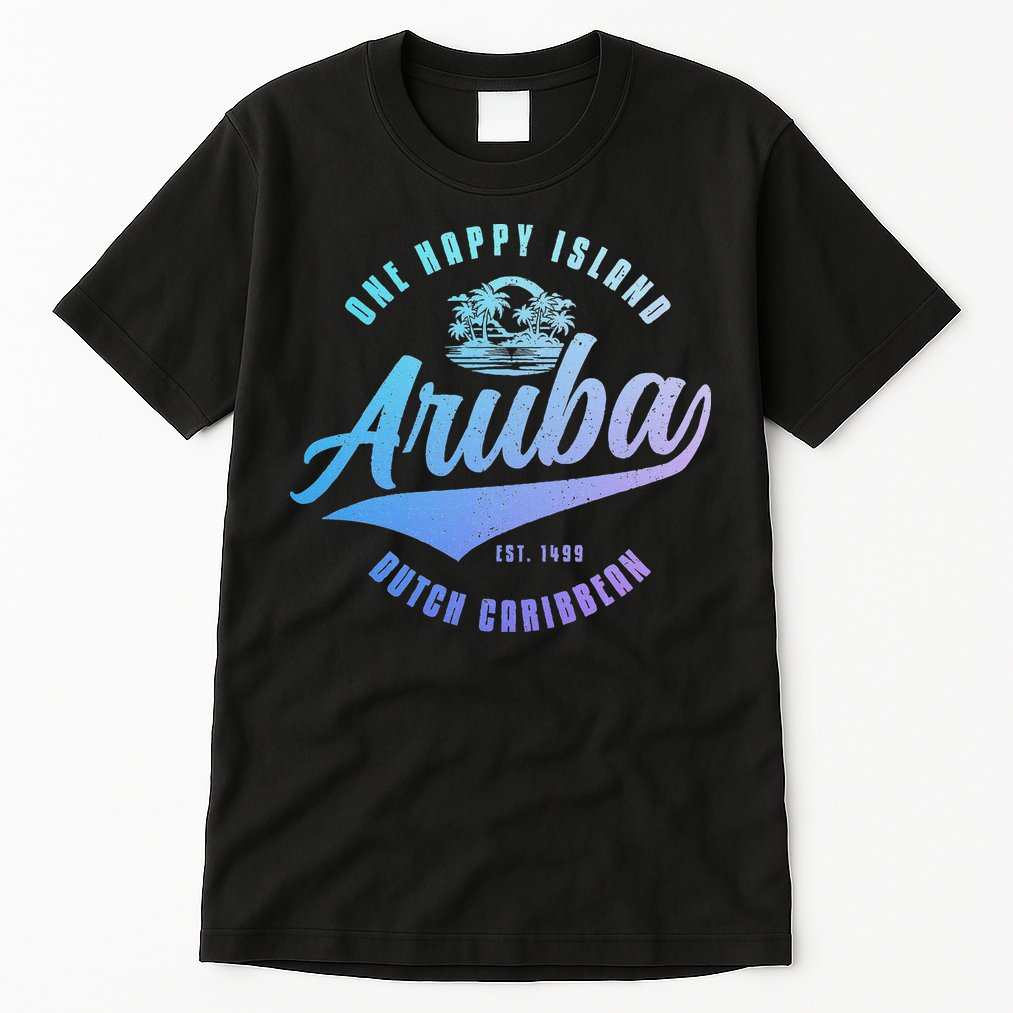 Aruba Happy Island Craibbean Souvenir Pride Vintage Tall T-Shirt